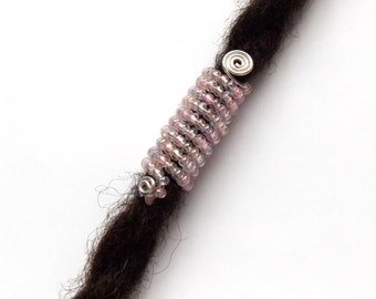 Hair Beads, Loc Jewelry, Wire Loc Cuff, Wire Lock Coil, Dreadlock Beads, Dread Beads, Pink Spiral, Dreadlock Jewelry, Dreadlock Accessories
