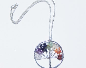 Chakra Tree Of Life Necklace, Chakra Necklace, Tree of Life Necklace, Chakra Tree of Life Pendant, Tree of Life Pendant, Gemstone Necklace