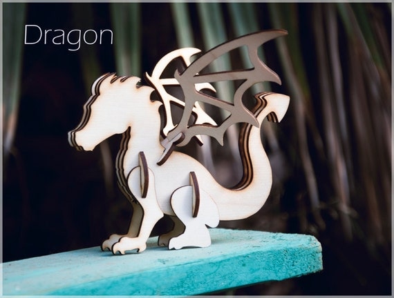 Dragon Wooden 3D Puzzle Home Decor DIY Boys Fantasy Room