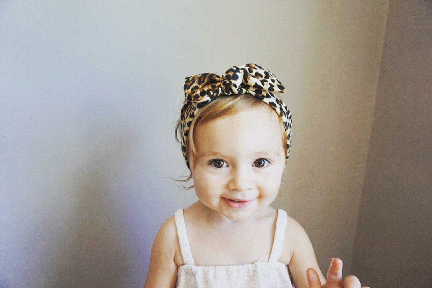 Baby headwrap in LEOPARD Print Top Knot by Rugbelly on Etsy