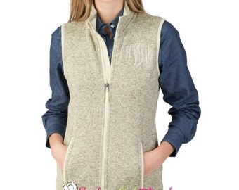 Monogrammed Vest, Monogrammed Fleece Vest, Monogram Vest, Monogram Heathered Fleece Vest, Charles River Vest, Charles River Fleece Vest