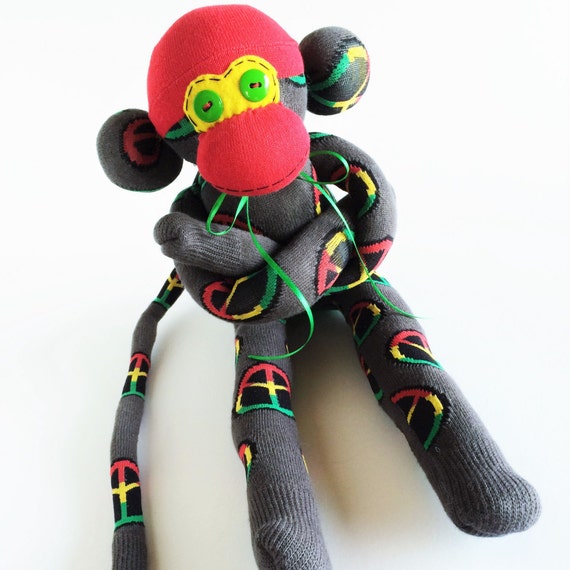 rasta monkey stuffed animal