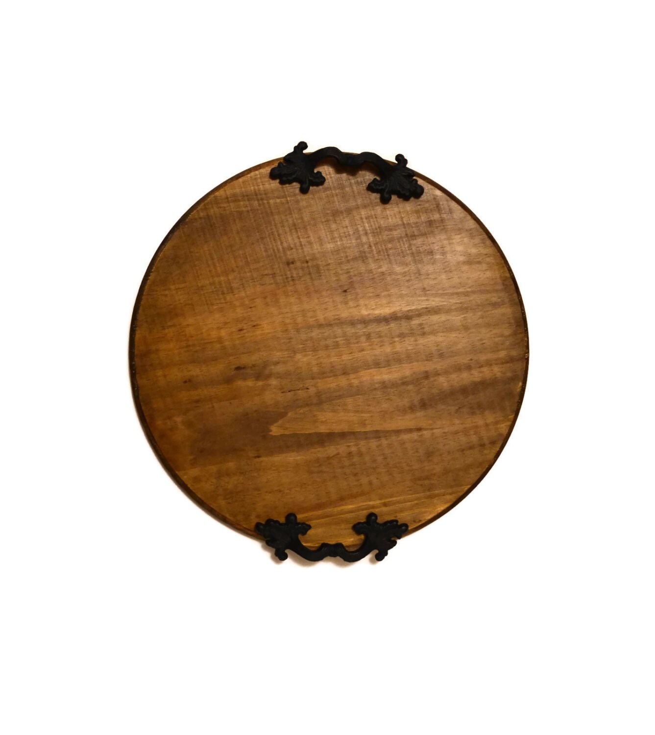Round Wood Tray Large Round Tray Wood Serving by EllaMurphyDesigns