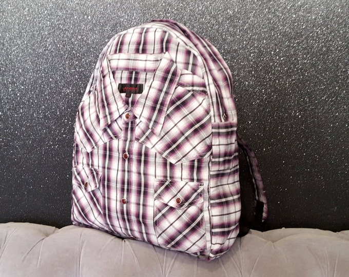 Hand backpack, upcycled backpack, rucksack, college backpack, travel backpack, hipster backpack, womens backpack, one of a kind backpack
