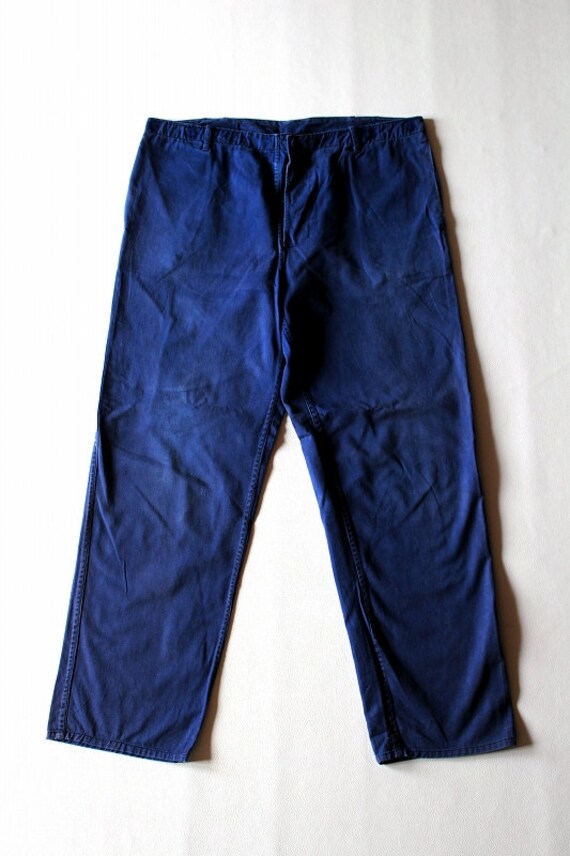 German vintage blue work pants/Germany 1960's/blue