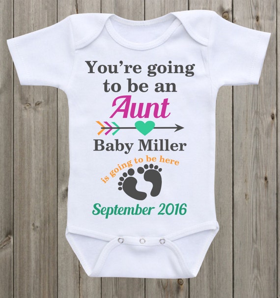 Pregnancy Announcement Onesie Aunt Onesie by mkclassyprints