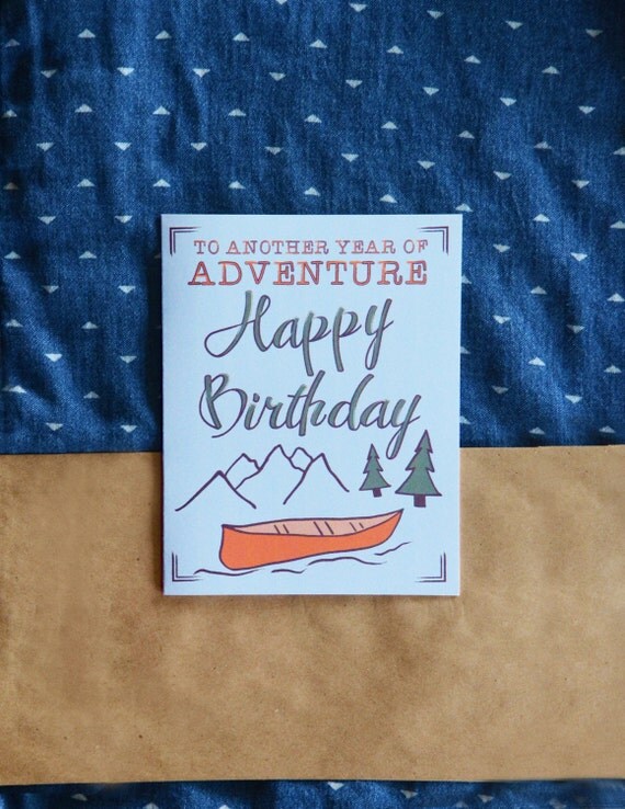 Kanu Abenteuer Geburtstag Karte 010C von SnowFlowerPaperCo auf Etsy