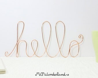 wire sign hello wire art wire wall decor decorative hello sign modern home decor romantic style