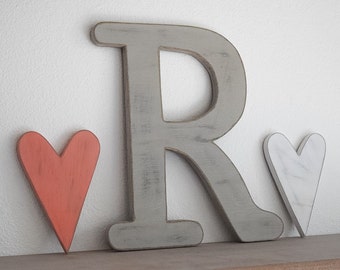 Wooden letters - Shabby Chic, Cottage, Distressed - Rustic wooden letters - 12" tall
