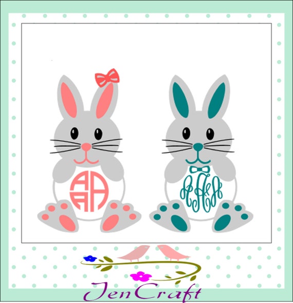 Download Easter Bunny Monogram Frames Svg Easter by JenCraftDesigns ...