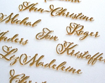 Personalized Wedding Place Cards Gold Plate Names Custom Acrylic Wedding Place Card Wedding Decor, Place Setting Event Decor Laser cut names