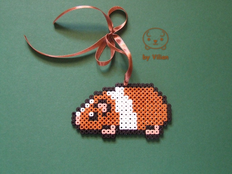 guinea bead hama pig brown pixel bead guinea for Hama pig Dutch ornament orange