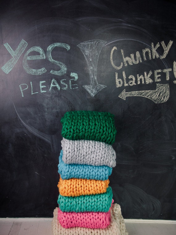 Chunky Knit  Throw Wedding  gift  Home Decor Anniversary  Gift 