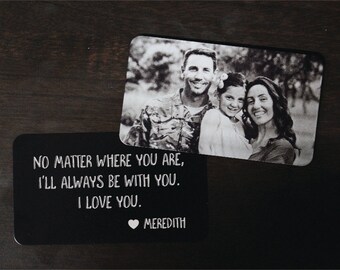 Personalized Wallet Card Black with Free Gift Box, Etched Wallet Insert, Metal Wallet Card,Valentines Day Gift,Anniversary Gift,Etched Photo