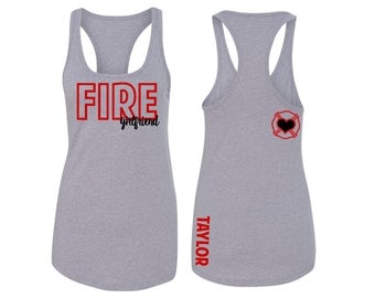Firefighter Girlfriend Tank, Fire Dept tank, Fire Girlfriend Tank Top, Girlfriend Gift, Firefighter Love, Mom Gift, Mother's Day Gift