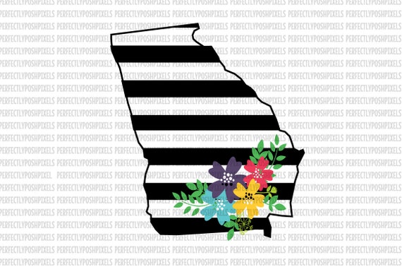Download Georgia SVG black and white striped state by ...