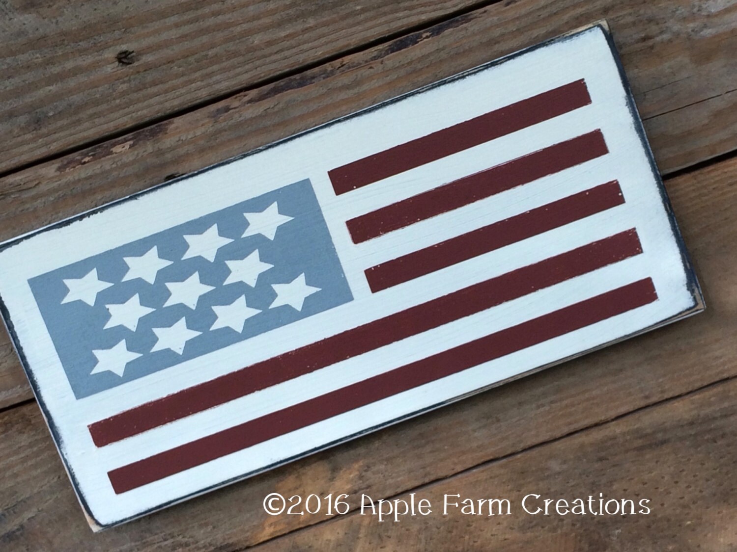 Wooden Rustic American Flag Sign Americana Sign