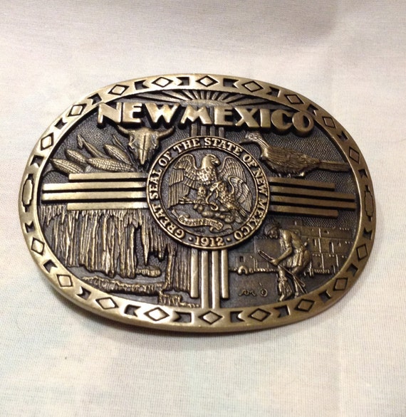 ADM New Mexico State Seal Brass Belt Buckle Collection Belt