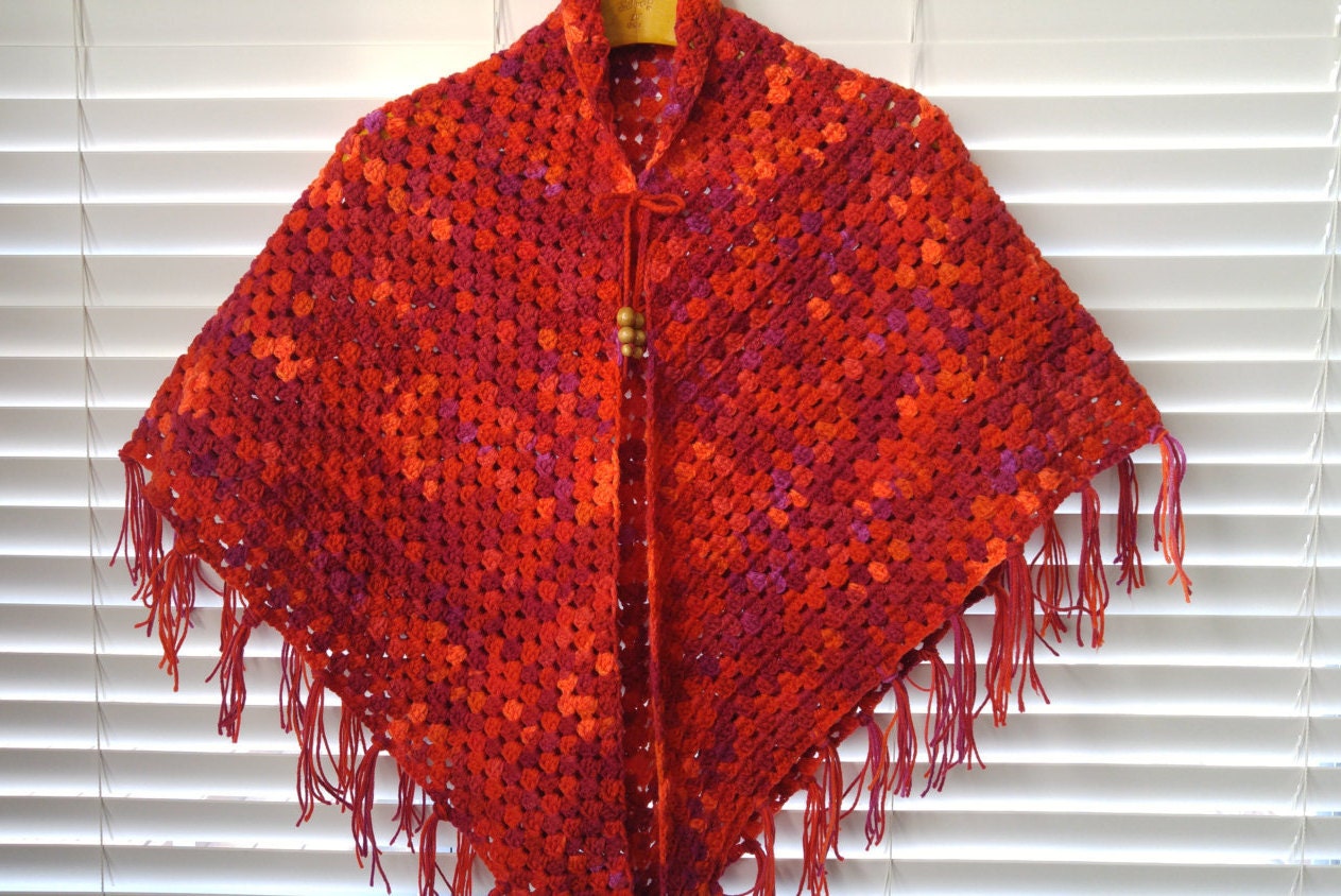 Fiery Red Prayer Shawl bed shawl fashion shawl by VirtuousDeZigns