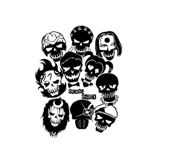 Suicide Squad Movie Promo Poster Replica Skull by JediVinylDesign
