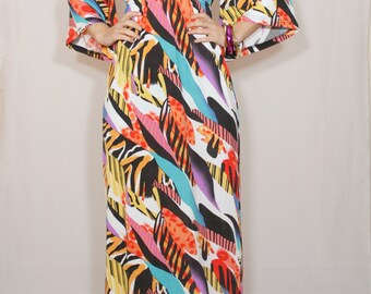 African print dress Long dress Kimono maxi dress Women