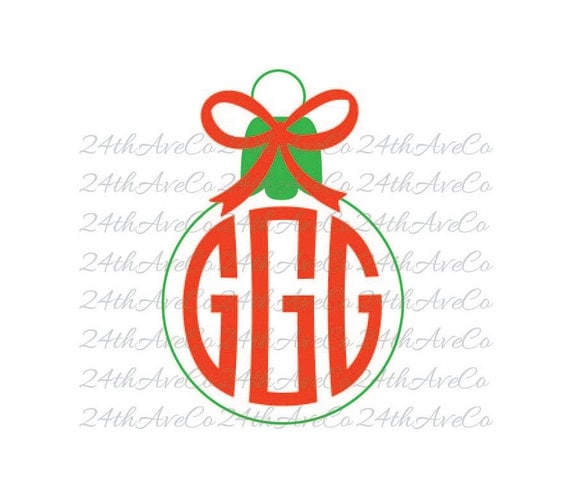 Download Christmas Ornament Frame Monogram SVG DXF PDF Png Cut File