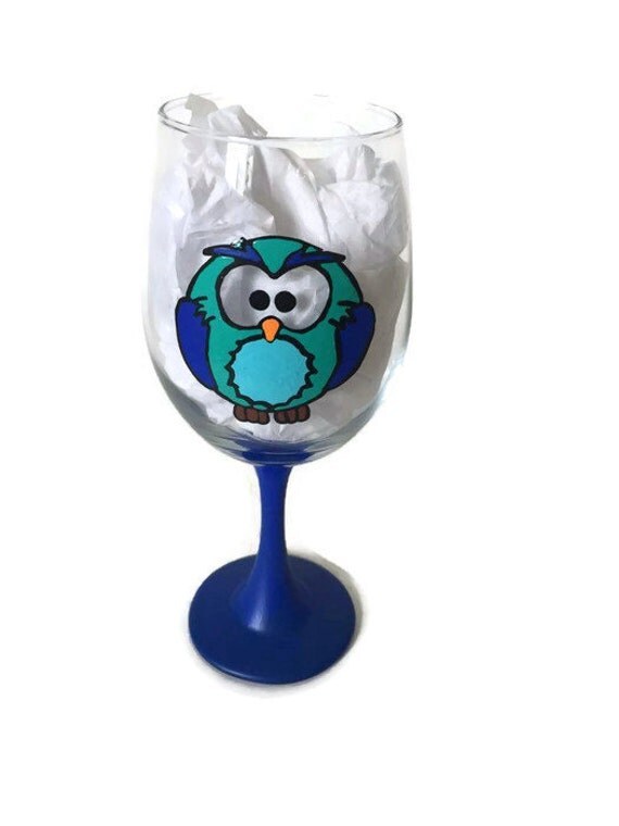 Owl Wine Glass Owl Drink To That Personalized Owl