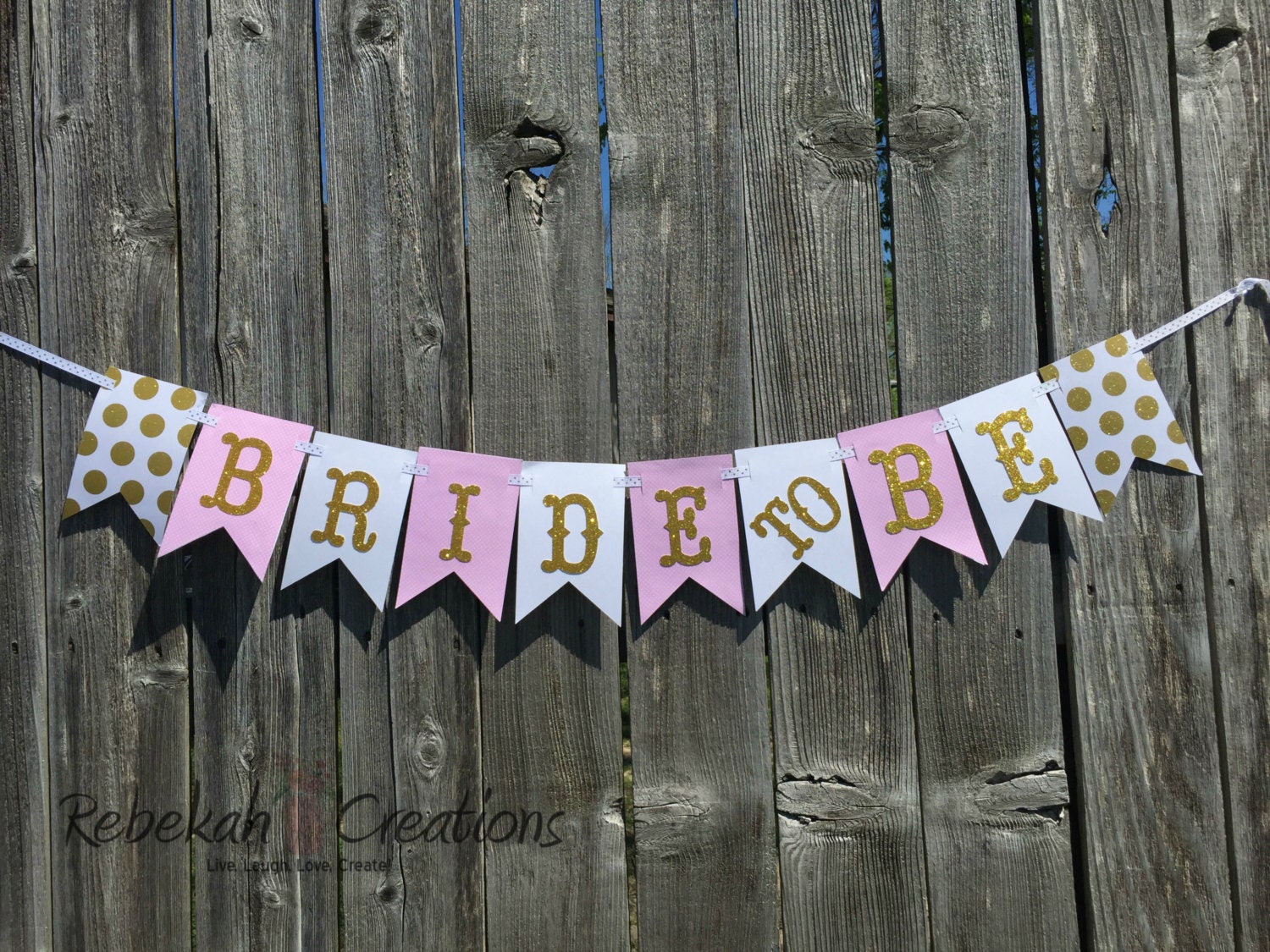 Gold and Pink Bride to Be Banner Bride Banner by RebekahCreations