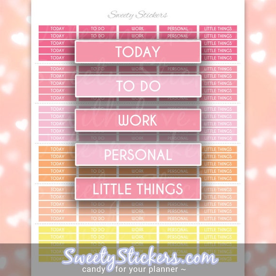 600 pcs Daily MDN Headers Set // Printable Erin Condren Planner Stickers // For Happy Planners MAMBI // Instant Digital Download PDF