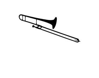 Trombone SVG File. For Silhouette or Cricut Machines. For use with HTV, Oracle 631/651, Paper cutter file