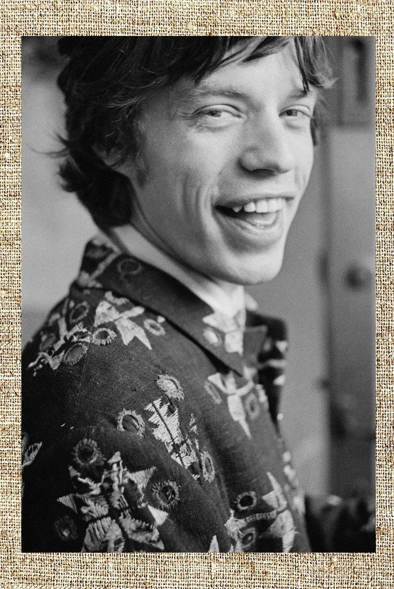 Mick Jagger photograph black and white photo print vintage