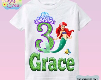 ariel mermaid birthday shirt