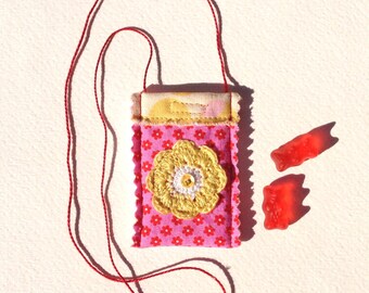Child Necklace, Pocket Necklace, Fabric Necklace, Tooth Pocket, Stocking Stuffers