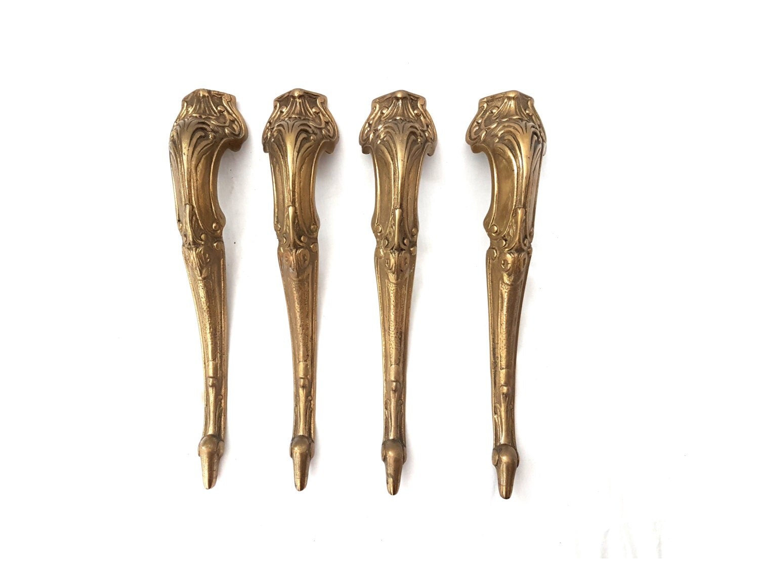 Antique set of 4 brass ornate table legs Hardware furniture