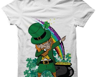 St Patricks Day Shirt Dabbin' Leprechaun Shirt Leprechaun Costume Funny Shirt Irish Shirt Ladies Tops Mens Tees Irish Gifts #Dab Plus Size