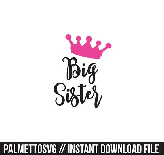 Download crown big sister svg dxf file instant download silhouette