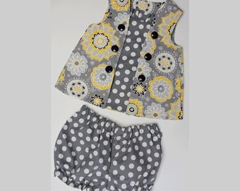 Baby Girl Romper Top & Bloomer - Cotton 12 Months Sugar Pie