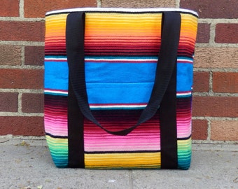 Handmade Serape Tote Bag From Mexican Blanket
