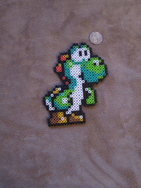 Items similar to Yoshi (Super Mario World) Perler Bead Art on Etsy