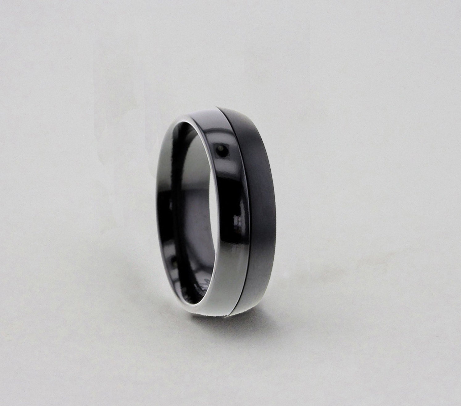 Black Zirconium Ring Black Wedding Band Black Zirconium