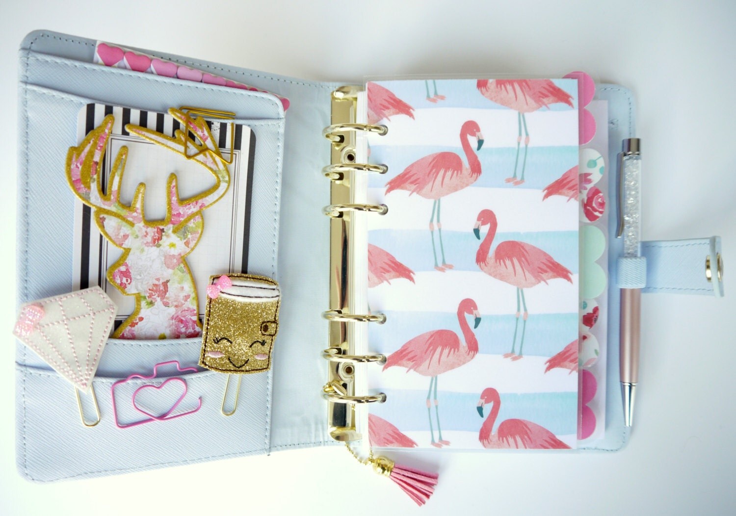 Flamingo Print Personal A5 & Pocket Size Planner Dashboards