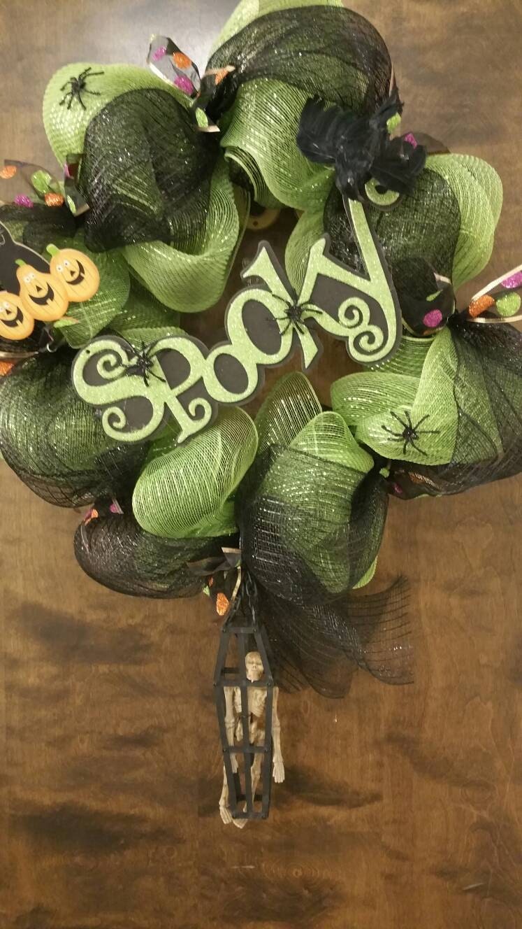 Deco Mesh Door Wreath Halloween Door Wreath Halloween