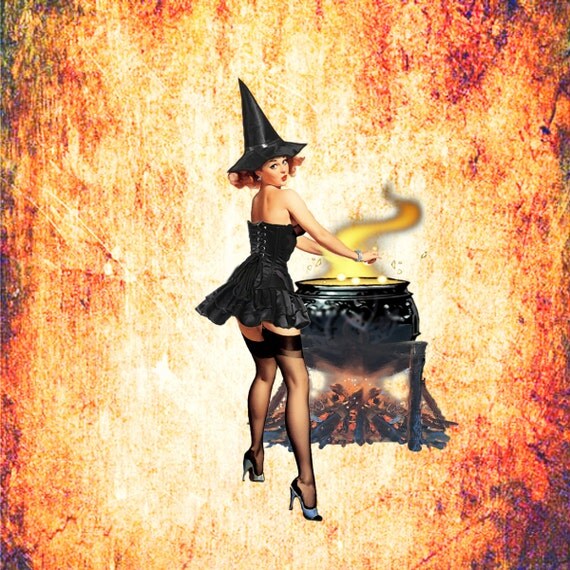 Pin Up Clip Art Pin Up Witch Girl Retro 50 S Pin Up