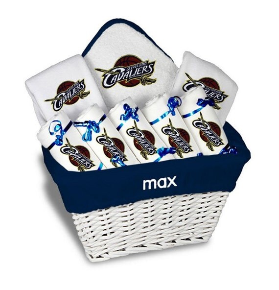 Personalized Cleveland Cavaliers Baby Gift Basket 2 Bibs 5