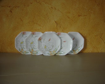 Lot De 12 Assiettes à Dessert Arcopal – Motif Fleurs – État Correct