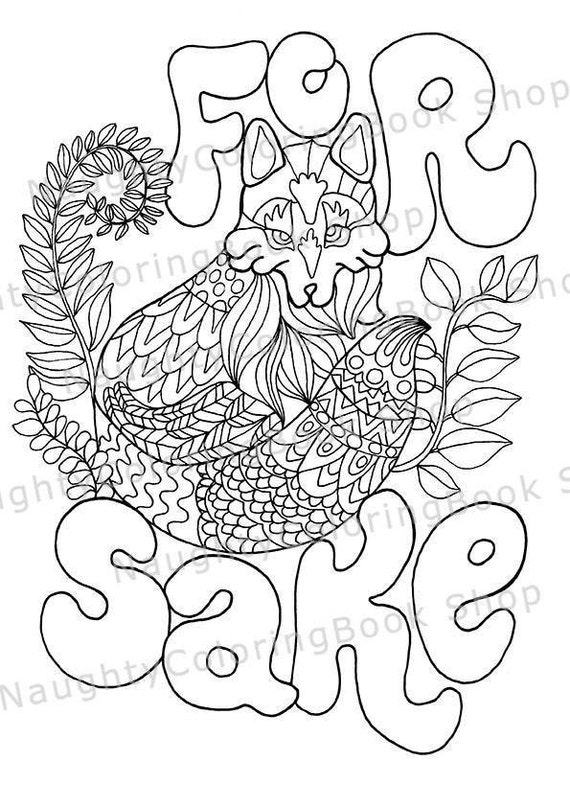 For Fox Sake Fantastic Mr Fox Fox Print by NaughtyColoringBook