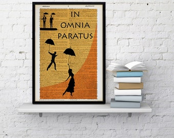 IN OMNIA PARATUS dictionary print Gilmore Girls inspired print lorelai art, rory art home wall decor vintage poster Ready for anything
