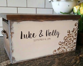 Rustic Wedding Card Box, Rustic Card Box, Wedding Card Box with Lock, Rustic Wedding, Wedding Keepsake Box, Card Box, Wood Card Box
