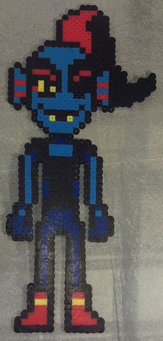 Undertale Inspired Undyne Perler Bead Art by XYZPixelCrafts