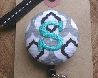 Monogram Badge Reel- Retractable Badge Holder / Scout and Remy